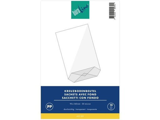 [90249776 1400787] Büroline Klarsichttüte 9.5 x 16 cm, 10 Stück, Transparent