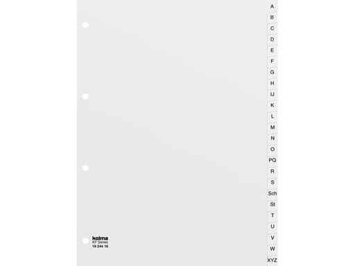 [90250040 1402307] Kolma Register A4 Weiss, A-Z, volldeckend