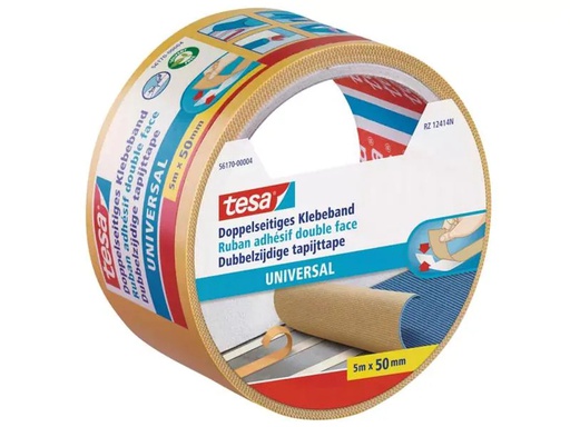 [90250074 1382604] tesa Doppelseitiges Klebeband Universal 5 m x 50 mm