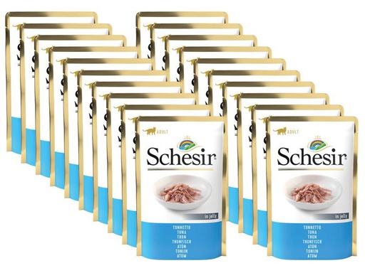 [90250587 1367784] Schesir Nassfutter Thunfisch in Gelée, 20 x 85 g