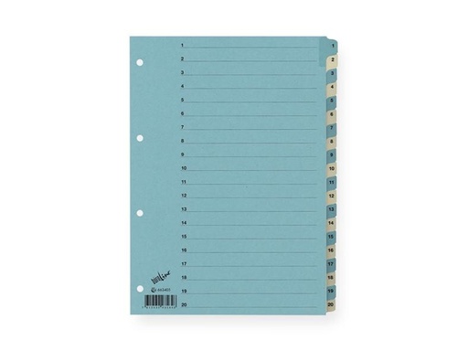 [90250637 1400862] Büroline Register A4, 1 Reihe, 20 Tabs Blau/Beige