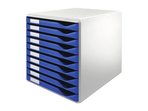 [90250639 1392543] Leitz Schubladenbox Formular-Set 10 Schubladen, Blau