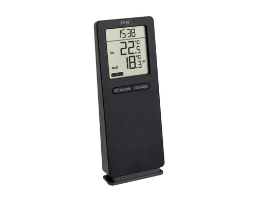 [90250812 1423033] TFA Dostmann Funk-Thermometer NeoLogo, Schwarz