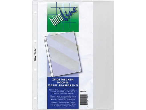 [90250901 1400938] Büroline Zeigetasche A4 glatt Transparent, 10 Stück