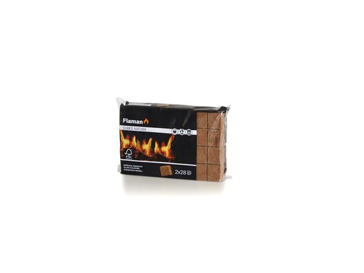 [90250921 1438698] Flaman Grillanzünder Cubes Natura, 2 x 28 Stück, FSC