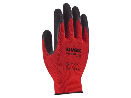 [90251089 1390314] uvex Arbeitshandschuh Unigrip PL 6628, 1 Paar 8, Rot, 10 Paar