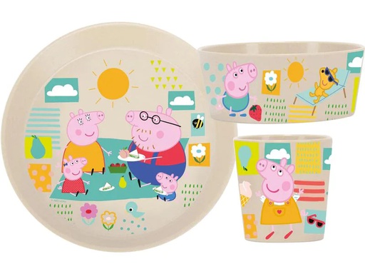 [90251326 1438773] Koziol Kindergeschirrset Connect Peppa Pig, 3-teilig, Beige