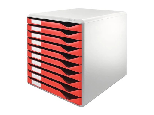 [90251438 1392541] Leitz Schubladenbox Formular-Set 10 Schubladen, Rot