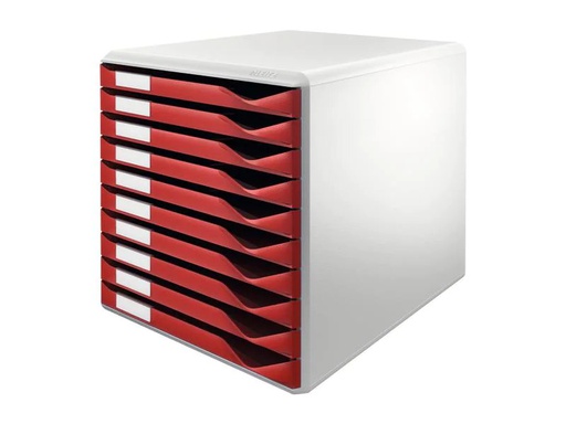 [90251476 1392542] Leitz Schubladenbox Formular-Set 10 Schubladen, Bordeaux