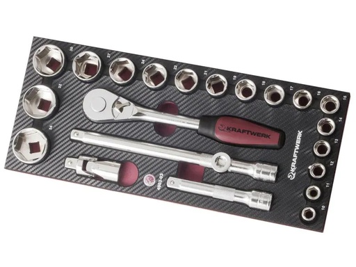 [90044065 469613] Kraftwerk Steckschlüssel-Set 1/2 Completo EVA3 22-teilig