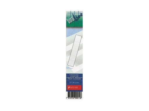 [90044161 1161676] Büroline Rückenschilder 27 x 143 mm, 25 Stück, Weiss