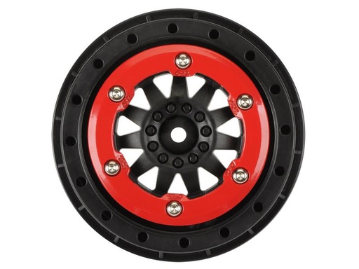 [90253696 1432178] Proline Felgen 2.2/3.0 F-11, Rot/Schwarz 2 Stück