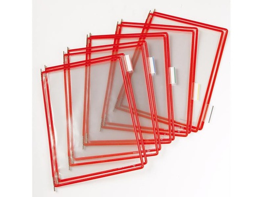[90254269 1400096] Tarifold Dokumentenhalter Sichttaschen T-Display Rot 10 Stück