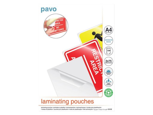 [90254441 1399511] Pavo Laminierfolie A4, 80 µm, 100 Stück, Wasserdicht