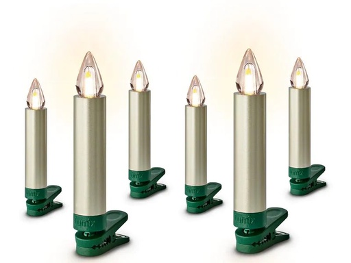 [90254747 1362899] Lumix LED Baumkerze SuperLight Flame, Cashmere, 6er-Set