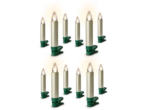 [90254759 1362896] Lumix LED Baumkerze SuperLight Flame, Cashmere, 12er-Starter Set