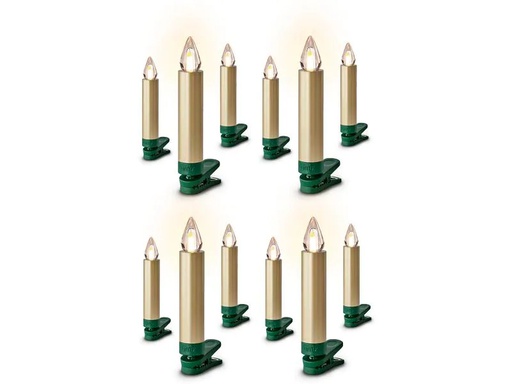 [90254791 1362895] Lumix LED Baumkerze SuperLight Flame, Gold, 12er-Starter Set