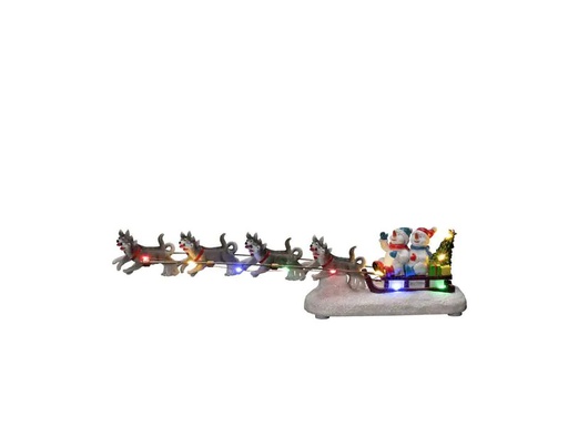 [90255204 1330975] Konstsmide LED-Figur Schneemann mit Schlitten, 38 cm