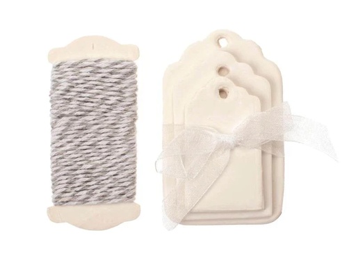 [90044422 628601] Glorex Geschenkanhänger Etikette, Weiss