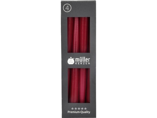[90255316 1429251] müller Kerzen Etoilekerze 24.5 x 2.2 cm, Bordeaux, 4 Stück