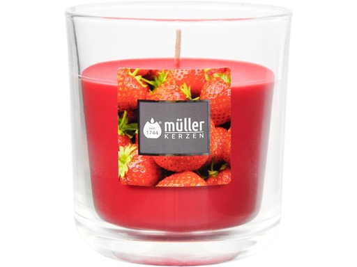 [90255319 1429292] müller Kerzen Duftkerze Strawberry Love 8.8 x 8 cm