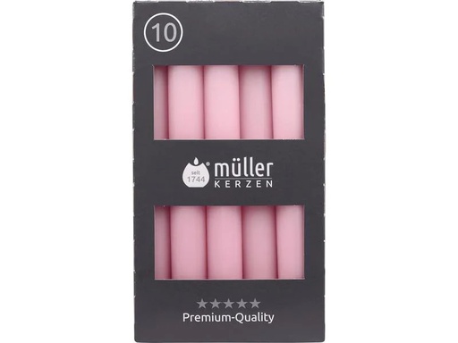 [90255417 1429252] müller Kerzen Stabkerze 17.5 x 2 cm, Rosa, 10 Stück