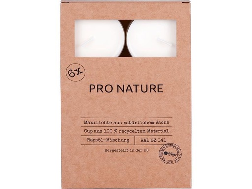 [90255569 1429344] müller Kerzen Raps-Maxi-Lichte 2.1 x 5.7 cm, Weiss, 6 Stück
