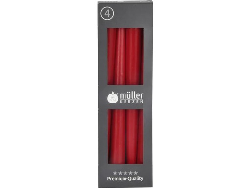 [90255582 1429250] müller Kerzen Etoilekerze 24.5 x 2.2 cm, Rot, 4 Stück