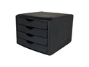 Helit Schubladenbox 4 Schubladen, Schwarz
