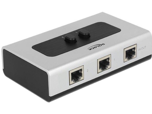 [90044535 362653] Delock Switchbox RJ-45, 2 Port GbE, manuell