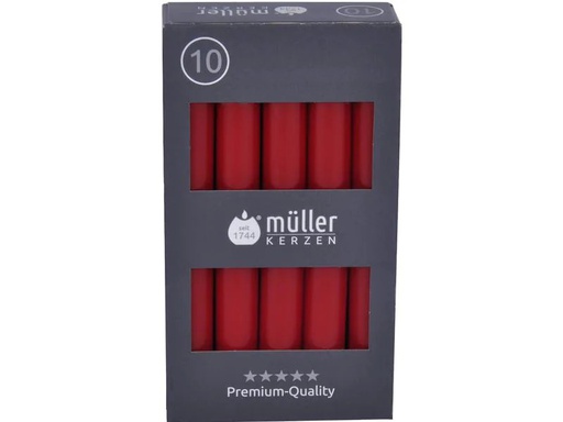 [90255699 1429254] müller Kerzen Stabkerze 17.5 x 2 cm, Rot, 10 Stück