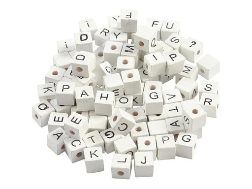 [90044562 846857] Creativ Company Buchstabenperlen 8 mm x 8 mm x 8 mm Holz