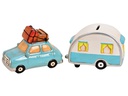 G. Wurm Spardose Auto mit Wohnwagen 10 x 8 x 15 cm