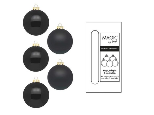 [90257041 1337313] INGES CHRISTMAS DECOR Weihnachtskugel Ebony Black Ø 4 cm 36 Stück