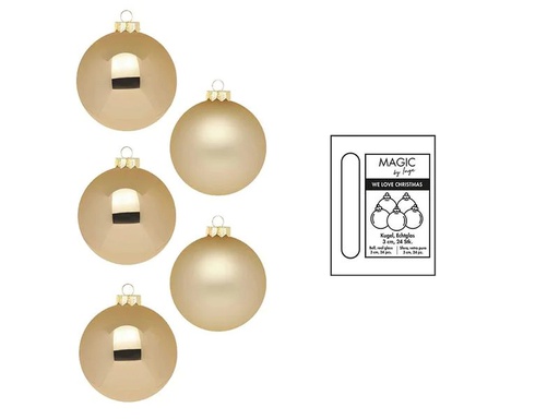 [90257060 1337282] INGES CHRISTMAS DECOR Weihnachtskugel Brokatgold Ø 3 cm 24 Stück