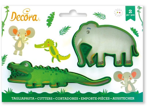 [90257115 1439861] Decora Guetzli-Ausstecher-Set Mini 2 Stück, Krokodil und Elefant
