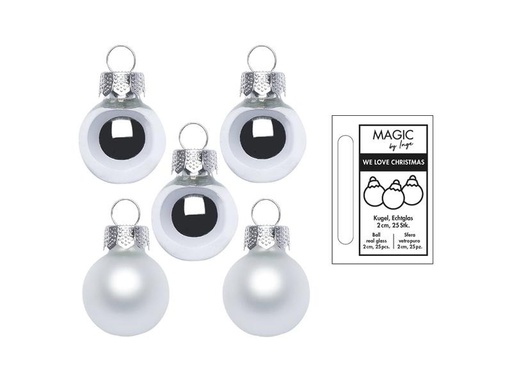 [90257288 1337197] INGES CHRISTMAS DECOR Weihnachtskugel Frosty Silver Ø 2 cm 25 Stück