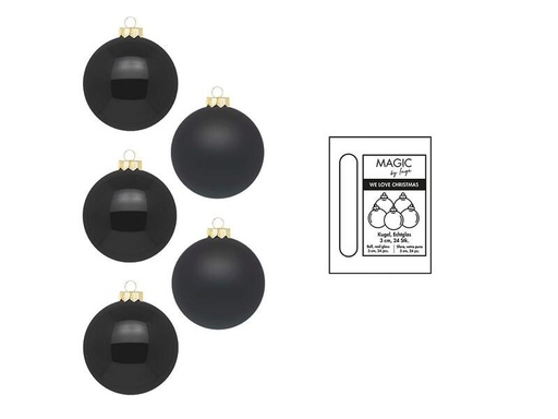 [90257305 1337312] INGES CHRISTMAS DECOR Weihnachtskugel Ebony Black Ø 3 cm 24 Stück