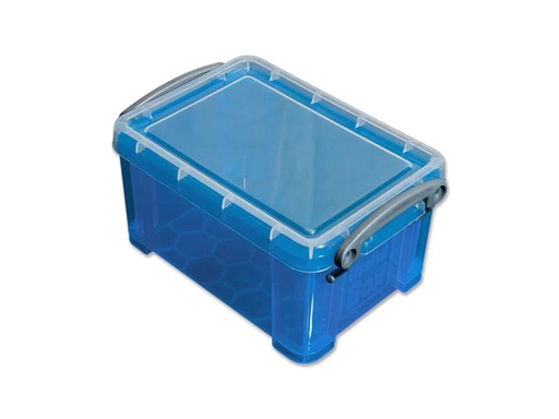 [90257378 1397435] Really Useful Box Aufbewahrungsbox 0.3 Liter, Blau/Transparent