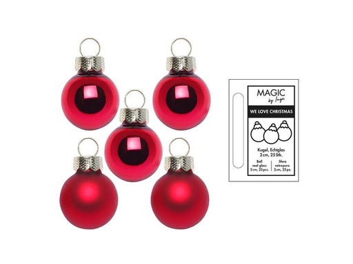 [90257387 1337206] INGES CHRISTMAS DECOR Weihnachtskugel Ochsenblut Ø 2 cm 25 Stück