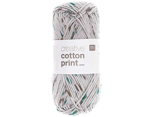 [90044885 945163] Rico Design Wolle Creative Cotton Print Aran 50 g Grau/Grün