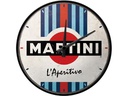 Nostalgic Art Wanduhr Martini Ø 31 cm, Blau/Rot/Weiss