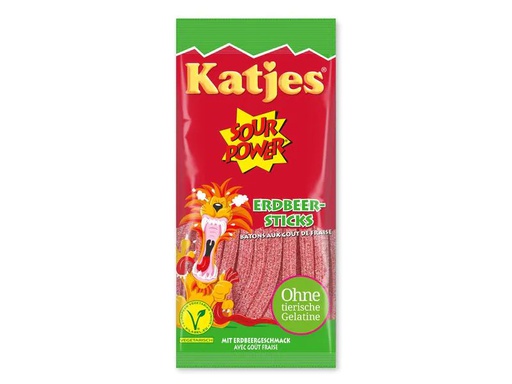 [90044899 1137247] Katjes Sour Power Erdbeer Sticks 100 g