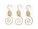 INGES CHRISTMAS DECOR Spiralhänger mit Perle 7 cm Gold, 6 Stück