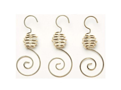 [90257768 1337252] INGES CHRISTMAS DECOR Spiralhänger mit Perle 7 cm Gold, 6 Stück