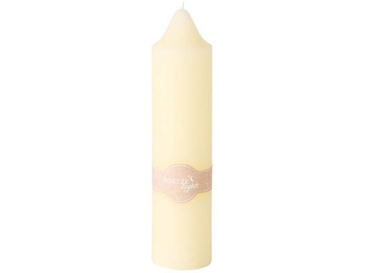 [90257848 1344902] Boltze Kerze Church Rustic 38 x 9 cm, Cremeweiss