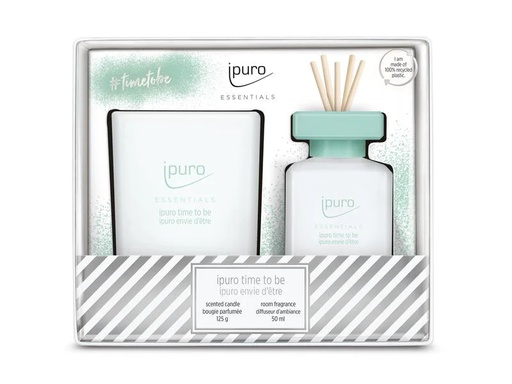 [90258183 1451736] ipuro Duftkerze und Duftstäbchen Time to be 50 ml + 125 g