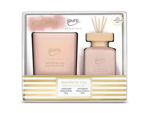 [90258289 1451734] ipuro Duftkerze und Duftstäbchen Time for a Hug 50 ml + 125 g