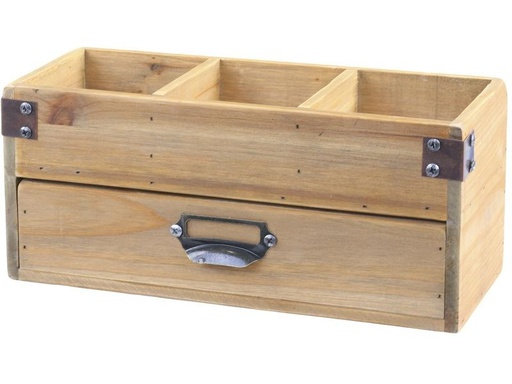 [90258566 1335118] Chic Antique mit 3 Fächern und Schublade 30 x 13 cm
