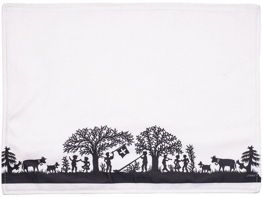 [90259114 1433198] Kadastar Tischset Bergchilbi 33 cm x 45 cm, Schwarz/Weiss